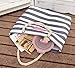 Caixia Women's Polyester Thick Rope Handle Stripe Pattern Tote Bag Shoulderbag
