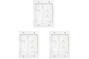 Mucalam 3X Recessed Outlet Box in Wall Cable Management Kit 15A 125V Hide TV Power Cables & Low Voltage Wires Behind The Wall