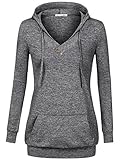 Messic Women's Burnout Color Lightweight Pullover Sweatshirt Hoodie with Kangaroo Pocket