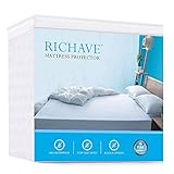Richave Queen Size Mattress Protector❤️Premium Hypoallergenic & Waterproof❤️Mattress Pad - Vinyl Free