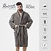 Pembrook Men's Bathrobes with Pockets - Fleece Robe for Men | Fuzzy Bathrobe for Men | Mens Robe Plush | Kimono Hotel Spa Robes for Men
