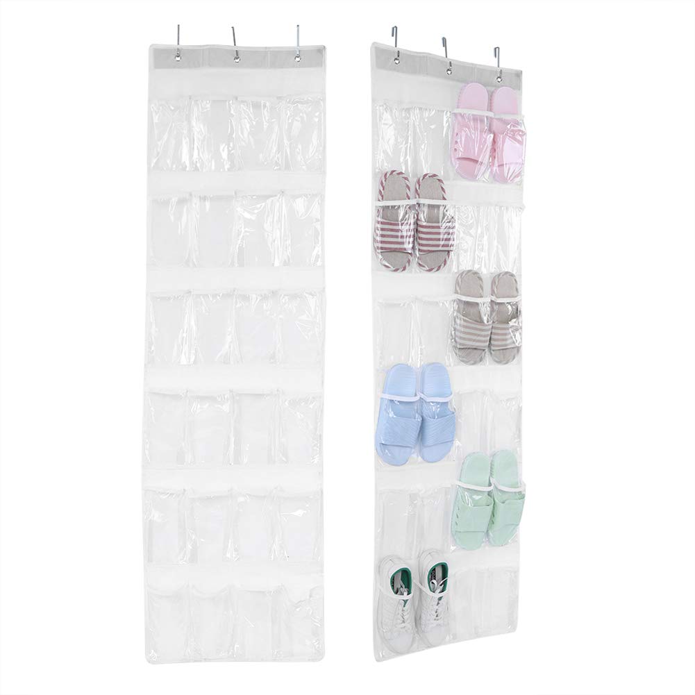 Alvinlite Hanging Shoe Organizer - 24-Pockets Large Clear Pockets Transparent Shoes Bags Holder Organizer Rack for Shoes