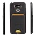 Abacus24-7 LG G6 Case, Bumper Cover with a Card Holder Pocket, Black