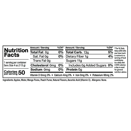 Zee Zees Unsweetened Mango Peach Applesauce Cups, All Natural, No Sugar Added, 4 oz Cups, 24 pack - Thumbnail 4