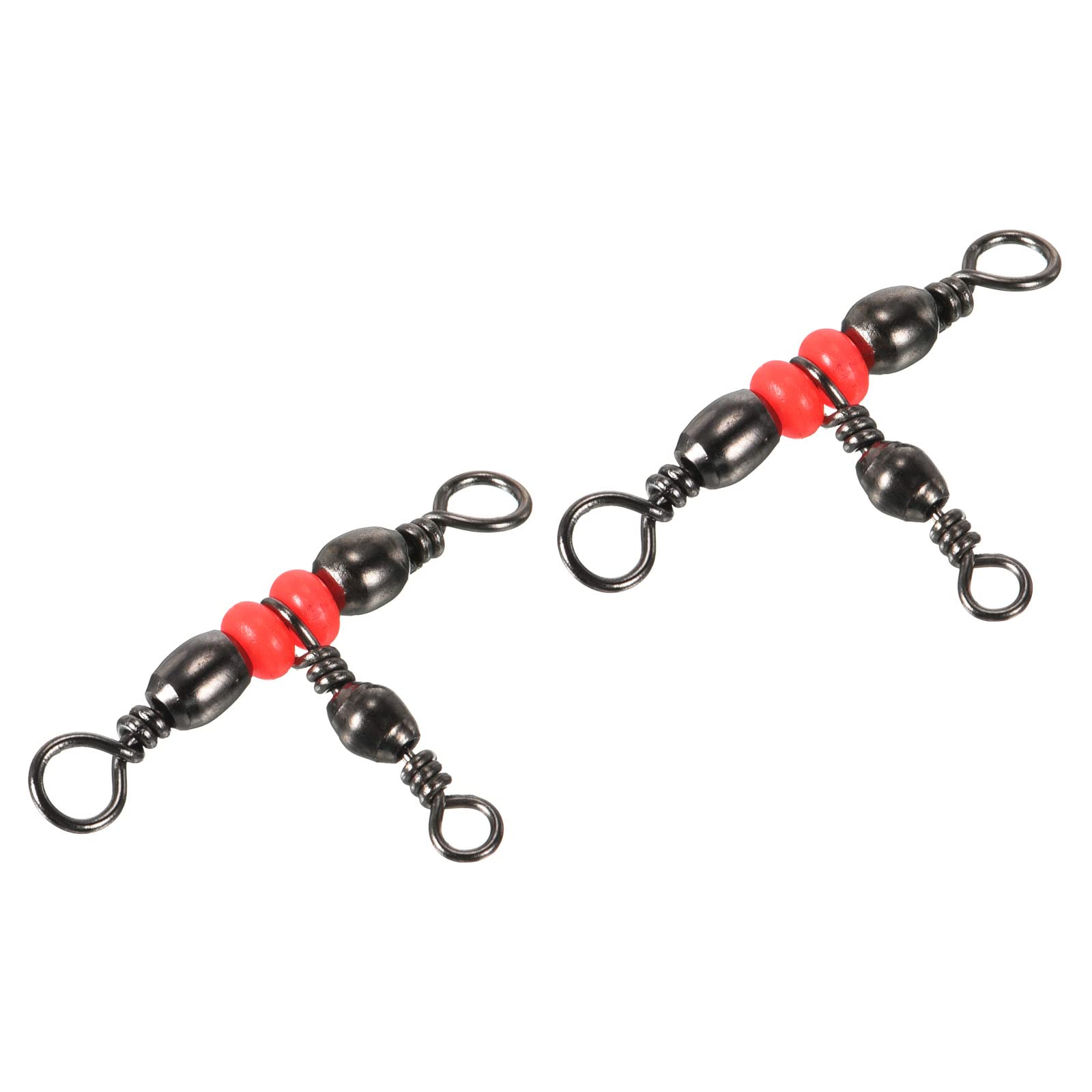 PATIKIL 3 Way Swivel, 20Pcs 61lb Stainless Steel Cross Line T-Turn Triple Barrel Terminal Tackle for Saltwater Freshwater Fishing, Black