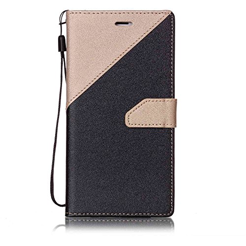 Scheam iPhone 7 Plus iPhone 8 Plus Wallet Multi Card Holder Anti-Scratch Backcover Folio PU Leather Cover with Backcover Case Compatible with iPhone 7 Plus iPhone 8 Plus - Golden + Black