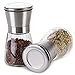 Salt And Pepper Grinder Set - Premium Stainless Steel Set of 2 - Pepper Mill and Salt Mill Shaker -Ideal Gift- Spice Grinder with Adjustable Coarseness, Easy to Fill - Brushed Stainless