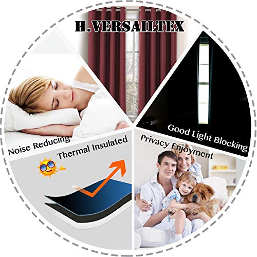 image for H.VERSAILTEX Primitive Burlap Linen Curtains for Bedroom 84 Room Darke