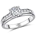 MABELLA Solid 925 Sterling Silver Solitaire Round Clear Cubic Zirconia Rings Engagement Ring for Women Size 10