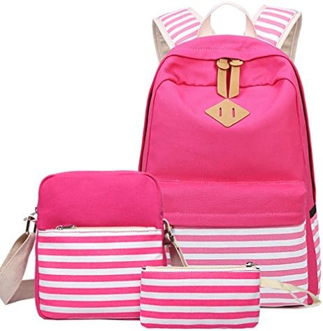 YEFER Teenage Girls Canvas School Bags Set School backpack Womens Casual Daypacks