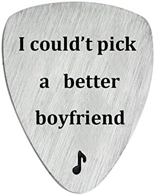Memorial Gift I Could's Pick a Better boy friend or Girl Friend You Every Time Guitar Pick, Musical Gift, Anniversary Day, Unisex Gift, Music, Valentine's Day, Men, Gift for Him (Silver BoyFriend)