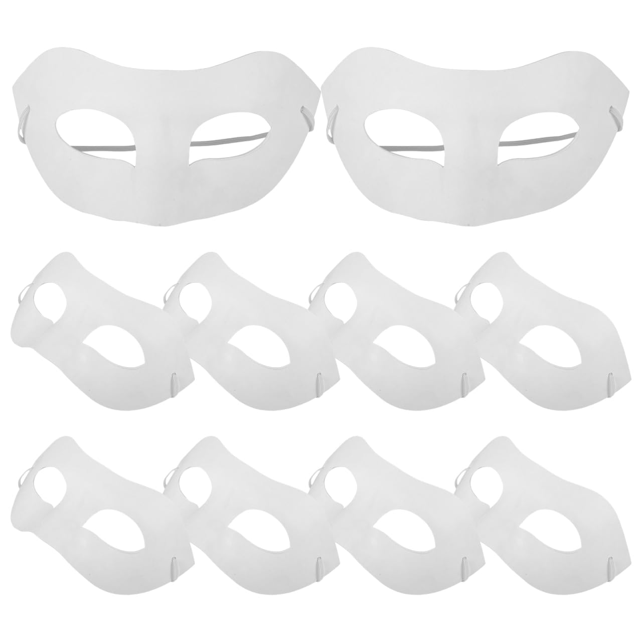 10PCS DIY Blank Paper Mask,White Paper Face Masks Unpainted Mask Crafts for Christmas Cosplay Performance Party