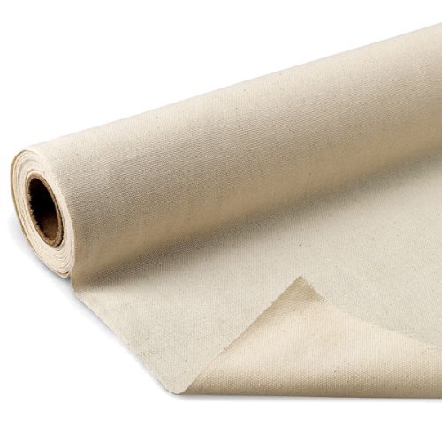 LA Linen 62" Wide 7 Ounces Unprimed Cotton Canvas Fabric / 6 Yards Roll / Natural Buy Online