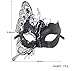 Masquerade Mask Venetian Butterfly Shiny Metal Mardi Gras Mask Multicolor (One size, Black)
