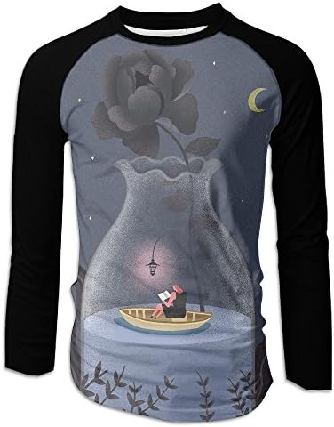 Men's Artistic Rose Flower In A Bottle Boat Long Sleeve Raglan T-Shirt