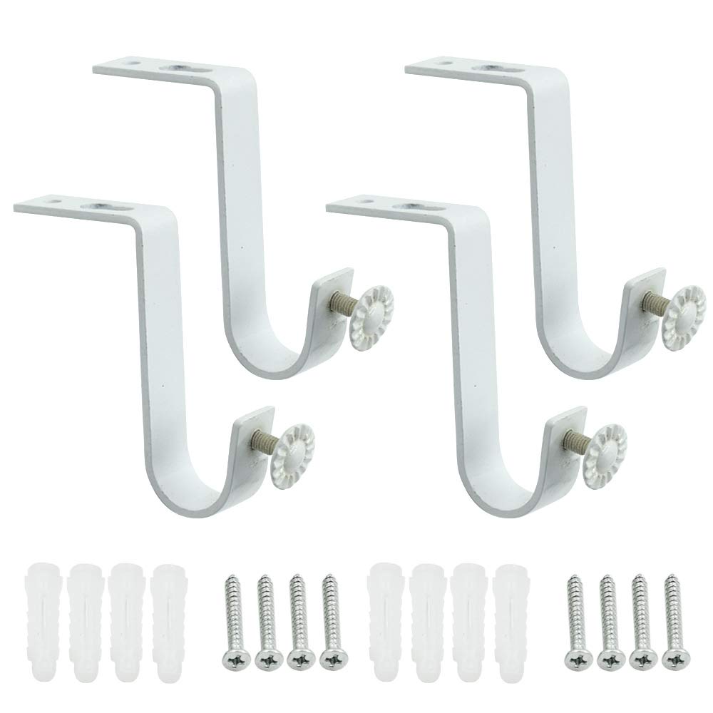 Tuoren Heavy Duty Curtain Rod Brackets White For 7 10 9 10 Inch