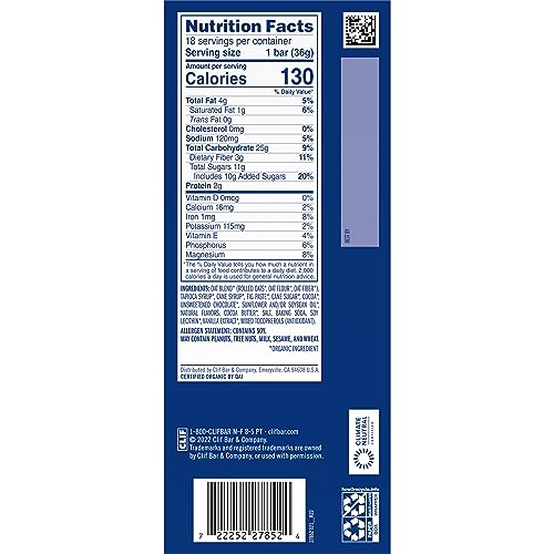 CLIF KID ZBAR – CHOCOLATE BROWNIE – SOFT BAKED WHOLE GRAIN SNACK BARS – USDA ORGANIC – NON-GMO – PLANT-BASED – 1.27 OZ. (18 PACK)
