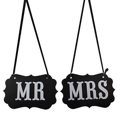 Rabott 2Pcs/Set Mr Mrs Bride Groom Letters Sign Banner DIY Decor Photo Prop Wedding Decoration Chair Decor