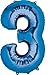 Mayflower Secret Life of Pets Party Supplies 3rd Birthday Balloon Bouquet Decorations - Blue Number 3