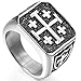 Jude Jewelers Stainless Steel Crusader Jerusalem Cross Ring