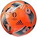adidas Performance Euro 16 Glider Soccer Ball, Solar Orange/Utility Green/Ice Green/Vapor Steel Grey, Size 4