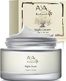 Natural Night Cream for Face & Neck - Advanced Vegan Deep Skin Moisturizer Rejuvenation Nighttime Facial Creme 1.7 oz - Shea, Olive, Jojoba, Avocado & Lemon Oils Blend