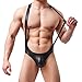 YUFEIDA Men's Athletic Supporters Faux Leather Soft Jockstrap Leotard Slim Fit Active Base Layers Jumpsuits Bodysuit