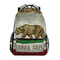 Backpacks California Republic Flag College School Book Bag Travel Hiking Camping Daypack