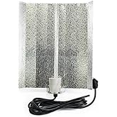 Adjustable Wing Reflector Fixture for HPS MH Grow Light Bulb, ETL Listed, High-Reflectivity Vega Aluminum Hood - Easy to Set 