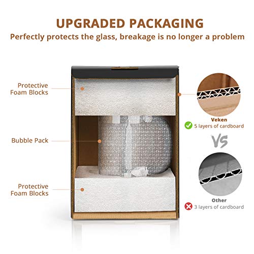 Veken French Press Coffee Tea Maker (34 oz), 304 Stainless Steel Coffee