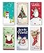 Assorted Embellished Gift Card, and Money Holder Cards for Christmas, Assorted with Penguins, Trees, Santa, Snowman, Stockings (6 Cards)