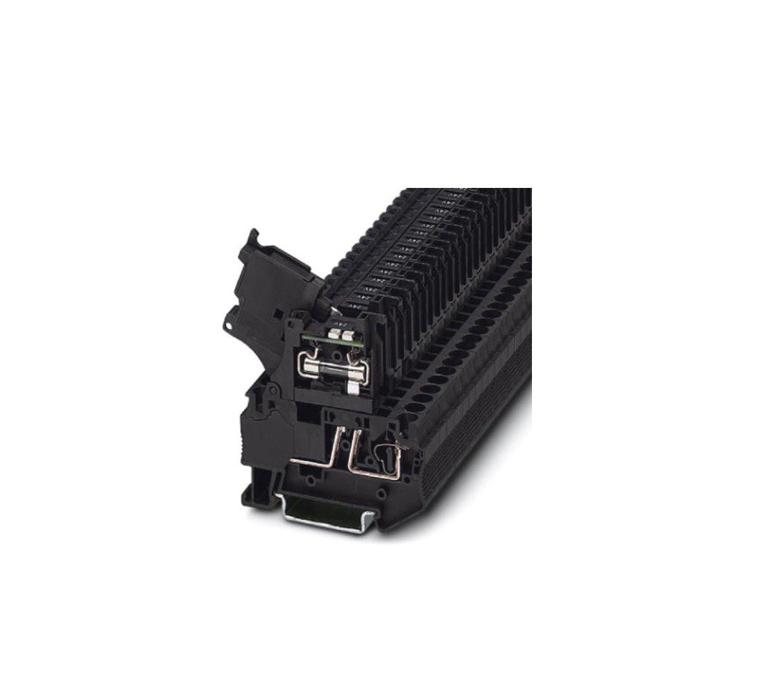 PHOENIX CONTACT ST 4-HESILED 24 (5X20) fuse terminal, 4 mm² nominal cross section, 2 connections, black, 1 piece, 3036547