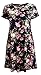 ETCYY Women's Sundress Short Sleeve Printed Floral Summer Casual T-shirt Dress,Black,Large