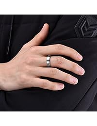 King Will Basic 4mm 6mm 7mm 8mm 9mm Mens Titanium Wedding Ring Brushed Finished Wedding Band Comfort Fit Stepped Edge