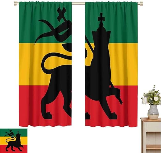 Amazon Com Hengshu Rasta Blackout Window Curtains Rastafarian