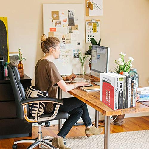 VONDERSO Bookends Telephone Booth Heavy Metal Non-Slip Durable Gift for Bookshelf Decor Home Office School Library (Red-2pairs)