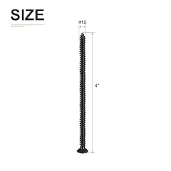 DTGN 100Pcs #10x4" Flat Head Wood Screws, 304