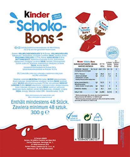 Wie Viele Schoko Bons Sind In Einer Packung Kinder Schoko Bons Jumbo Bag 300g | Pricepulse