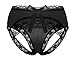 E-Laurels Lace Midnight Bow-Tie Panties Women Underwear (XL, Black)