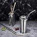 Hotop Metal Straw Reusable Stainless Steel Straw for Large Tumblers, Including 5 Pieces 10.5 Inches Straight Straws, 5 Pieces 10 Inches Bent Straws, 2 Cleaning Brushes with Black Storage Bag