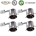 Sunco Can Lights for Ceiling 6 Inch Remodel Recessed Lighting Housing, 120-277V, TP24 Connector Included, Air Tight Steel Can, Easy Install, IC Rated, UL Listed 4 Pack