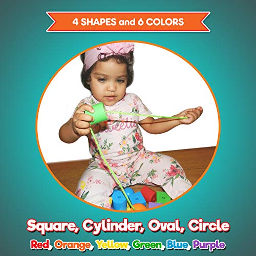 Jumbo Lacing Beads for Kids Montessori Toddler Games and Educational