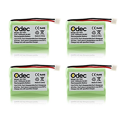 Odec Cordless Phones Battery for Motorola SD-7501 SD-7502 SD-7561 SD-7581 MD4250 MD4260 MD7101 MD7151 MD7161 MD725 V-Tech 89-1323-00-00 8913230000 89-0099-00- 00 (4pack 3.6V Ni-MH 1000mAh)
