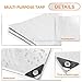 TANG Sunshades Depot 12 x 12 Feet Heavy Duty 10 Mil White Cover Tent Shelter Camping Tarpaulin Multi Purpose Waterproof Poly Tarp Cover Reinforced Rip-Stop with Grommets