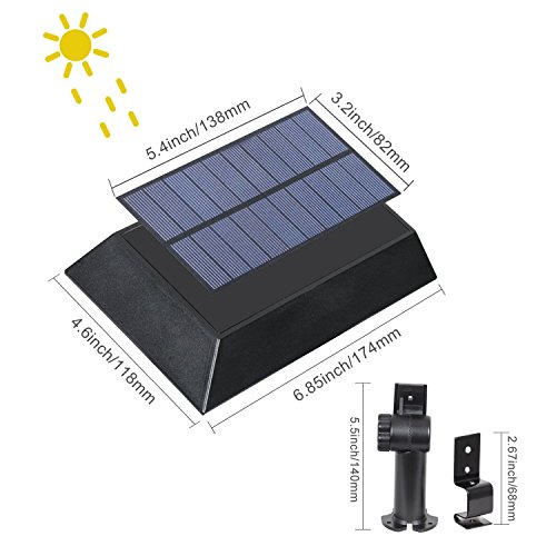 [1 Pack] T-SUN Solar Gutter Lights, 30 LED PIR Motion Sensor Solar Lights, Waterproof Powered Security Lamp for Outdoor Garden, Fence, Garage(6000K-Black)