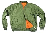 New Men's Water Resistant Reversible Flight Pilot Bomber Jacket / Army Green
