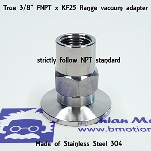 BMT_ True 3/8" FNPT X KF25 Flange vacuum adapter, made of SS304, strictly follow NPT standard, 14 threads per inch, 60 degree thread angle