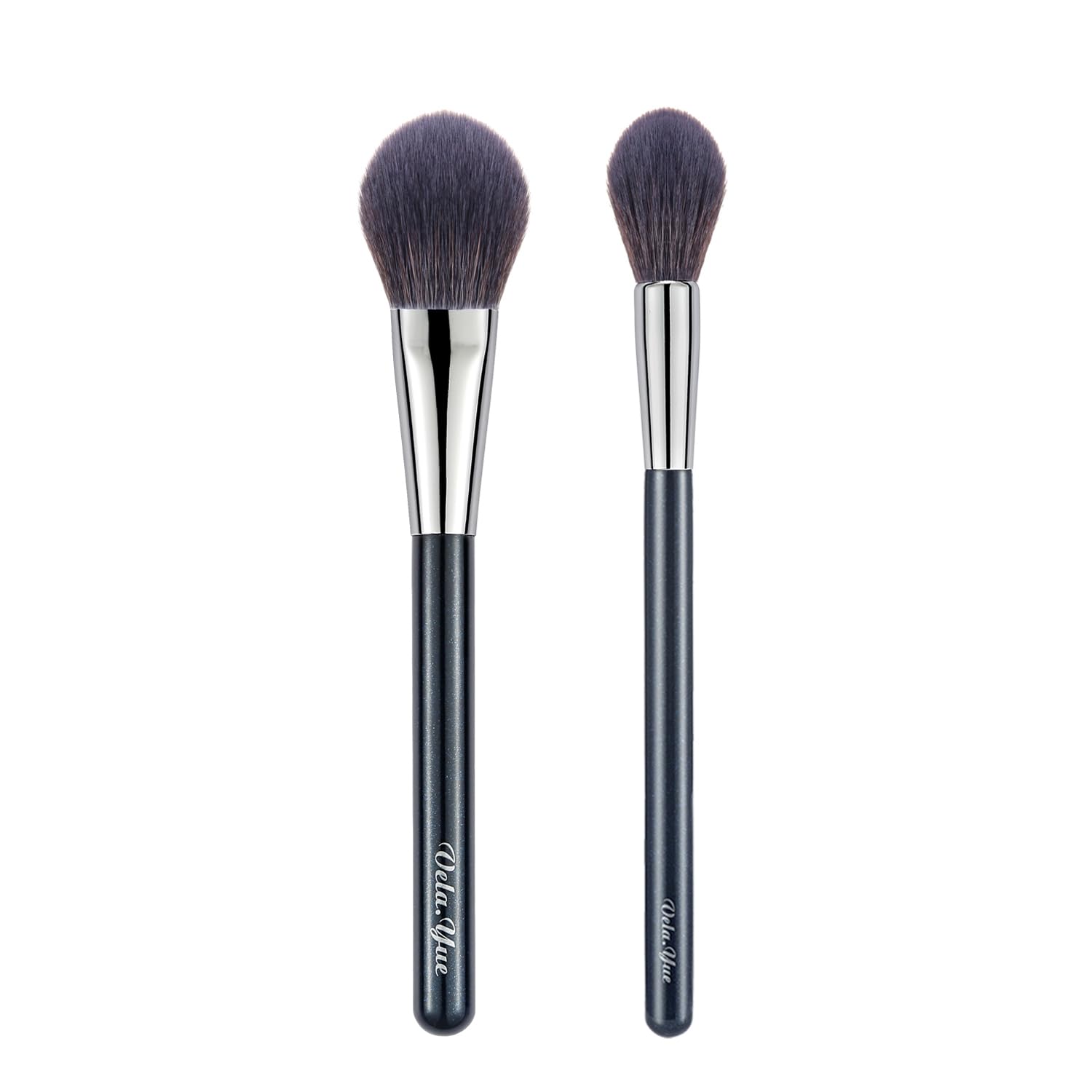 Vela.Yue 2pcs Makeup Brushes Set for Face Powder Blusher Highlighters Luminizers Cosmetics Beauty Tools Kit