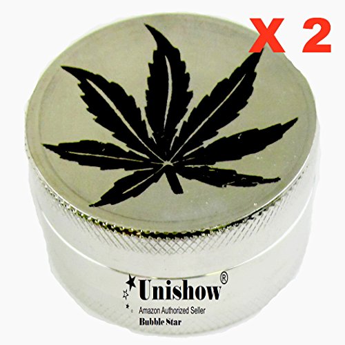 UNISHOW SUPER Mini Herb Grinder Leaf Metal Aluminum 3 Parts 30mm By Bubble Star (I-qty:2pc)