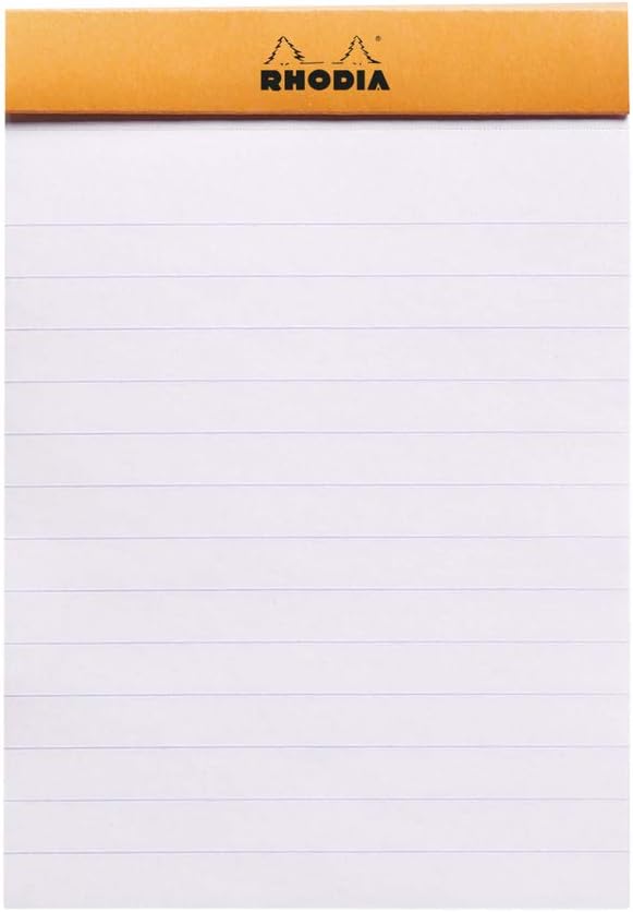 RHODIA 12600C, Stapled Notepad N°12 Orange, 8.5x12 cm, Lined, 80 Detachable Sheets, 80G White Clairefontaine Paper, Soft - Image 3